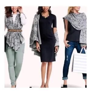 Cabi Gigi Cape Cardigan Sweater Animal Print Wrap OS